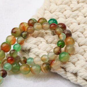 8mm Peacock Agate Round Beads DIY Jewelry Making